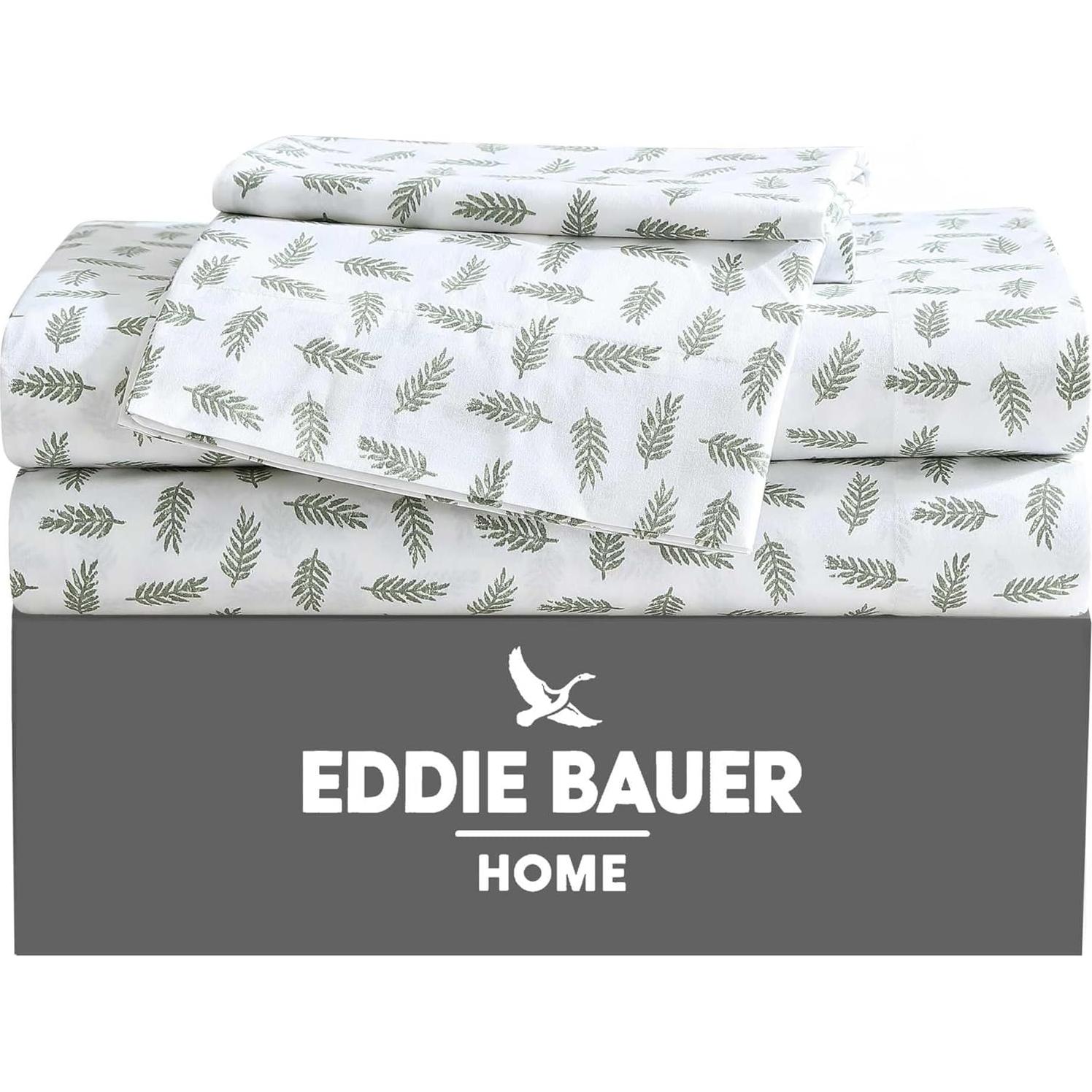 Juego de Sábanas King Eddie Bauer 100% Algodón Percal Verde
