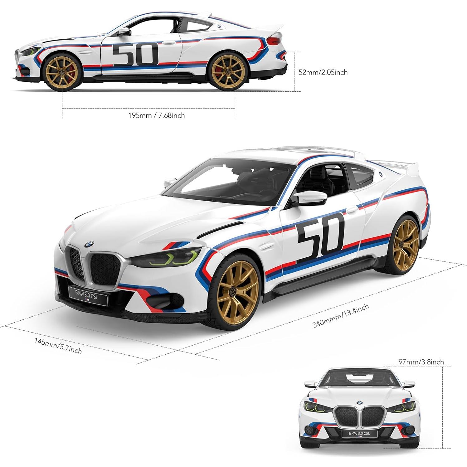 Coche RC Rastar BMW 3.0 CSL 1:14 Control Remoto Blanco