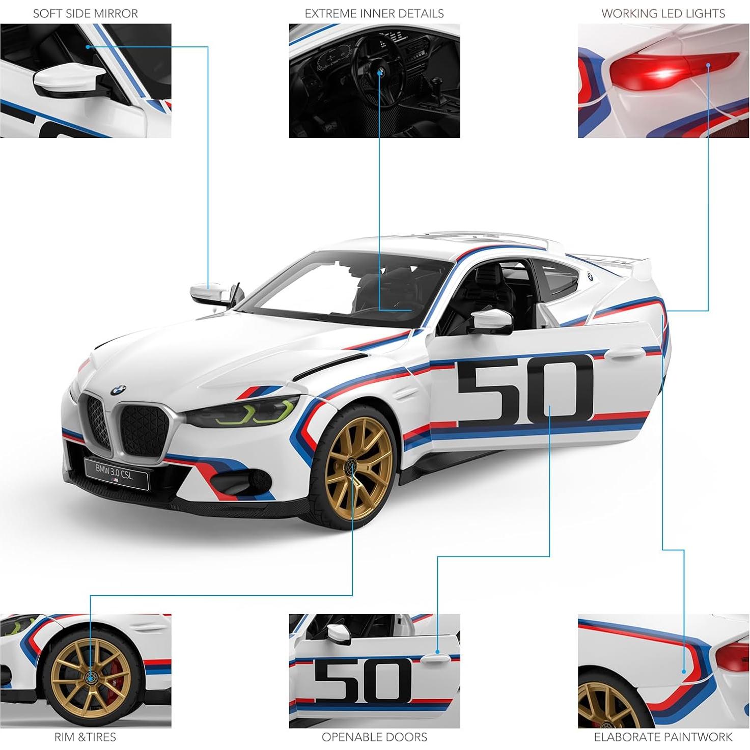 Coche RC Rastar BMW 3.0 CSL 1:14 Control Remoto Blanco