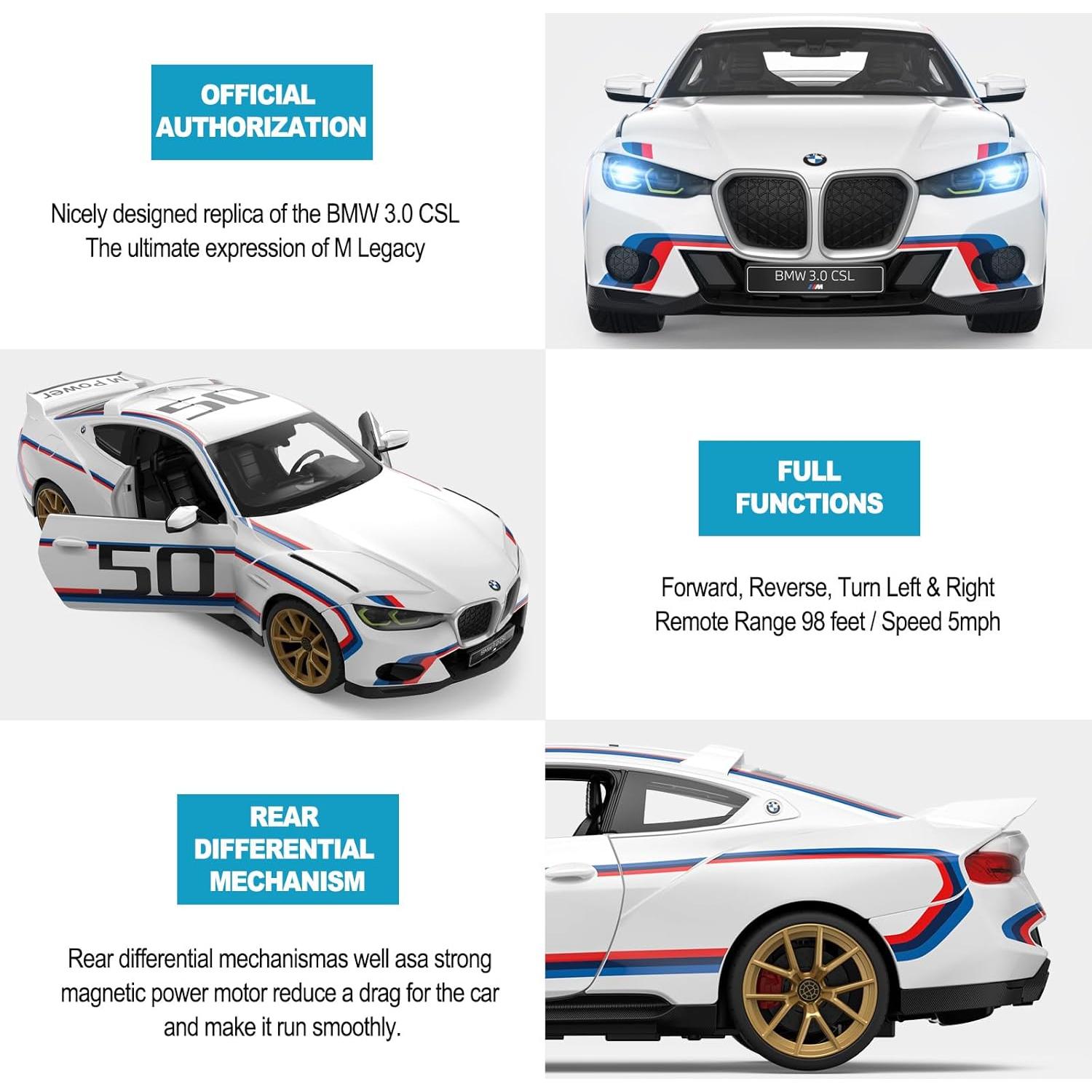 Coche RC Rastar BMW 3.0 CSL 1:14 Control Remoto Blanco