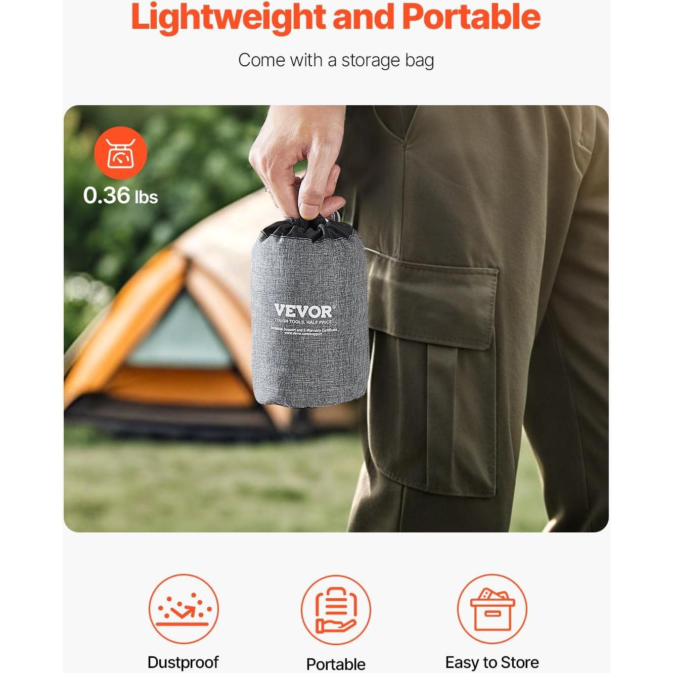 Almohada Inflable VEVOR Camping 44.2x30.5cm Suave y Portátil