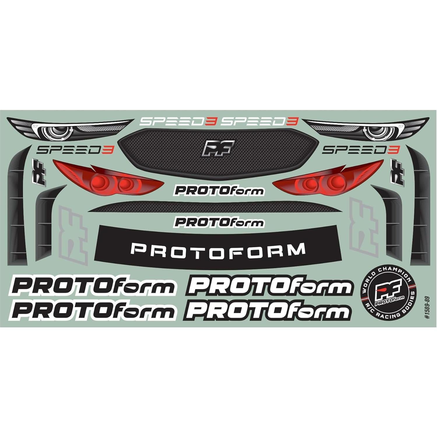 Protoform 1/10 Speed3 Clear Body for 190mm FWD TC, PRM158925