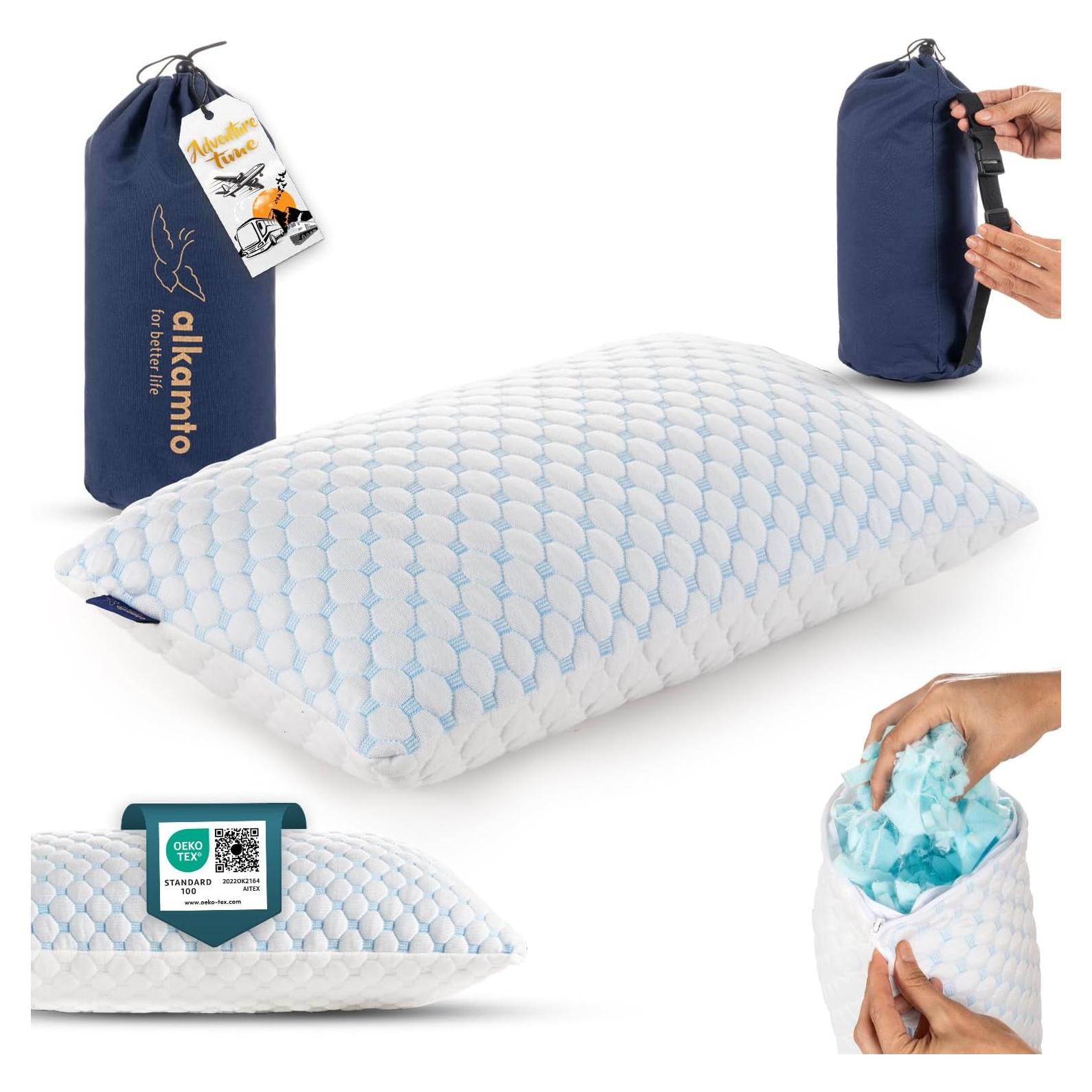 Almohada de Viaje Alkamto Espuma de Memoria Refrigerante 49.8x30cm