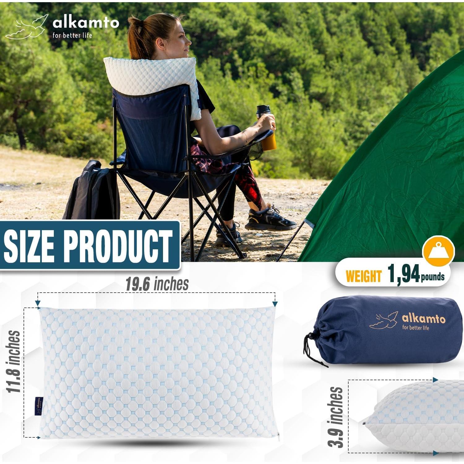 Almohada de Viaje Alkamto Espuma de Memoria Refrigerante 49.8x30cm