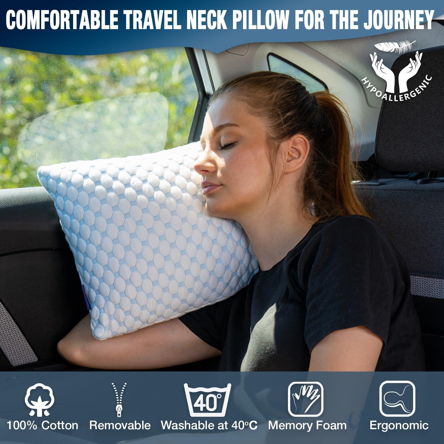 Almohada de Viaje Alkamto Espuma de Memoria Refrigerante 49.8x30cm