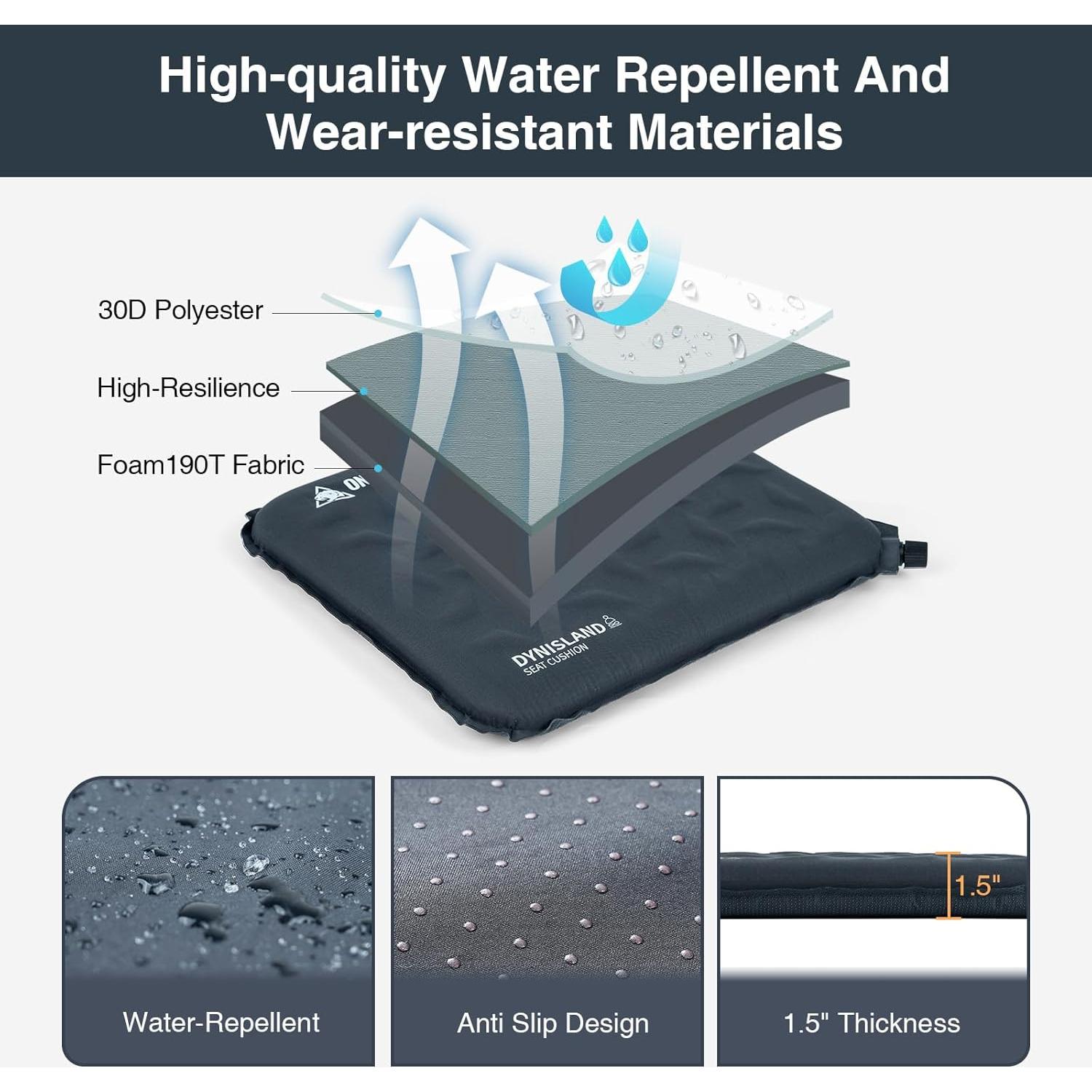 Cojín Inflable OneTigris CE-CQZD01 Negro para Camping y Viajes