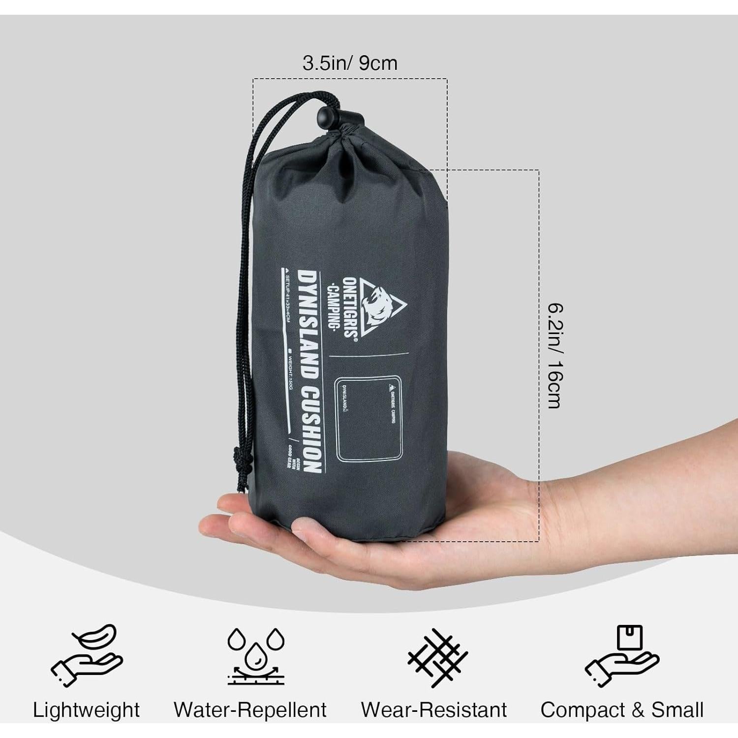 Cojín Inflable OneTigris CE-CQZD01 Negro para Camping y Viajes