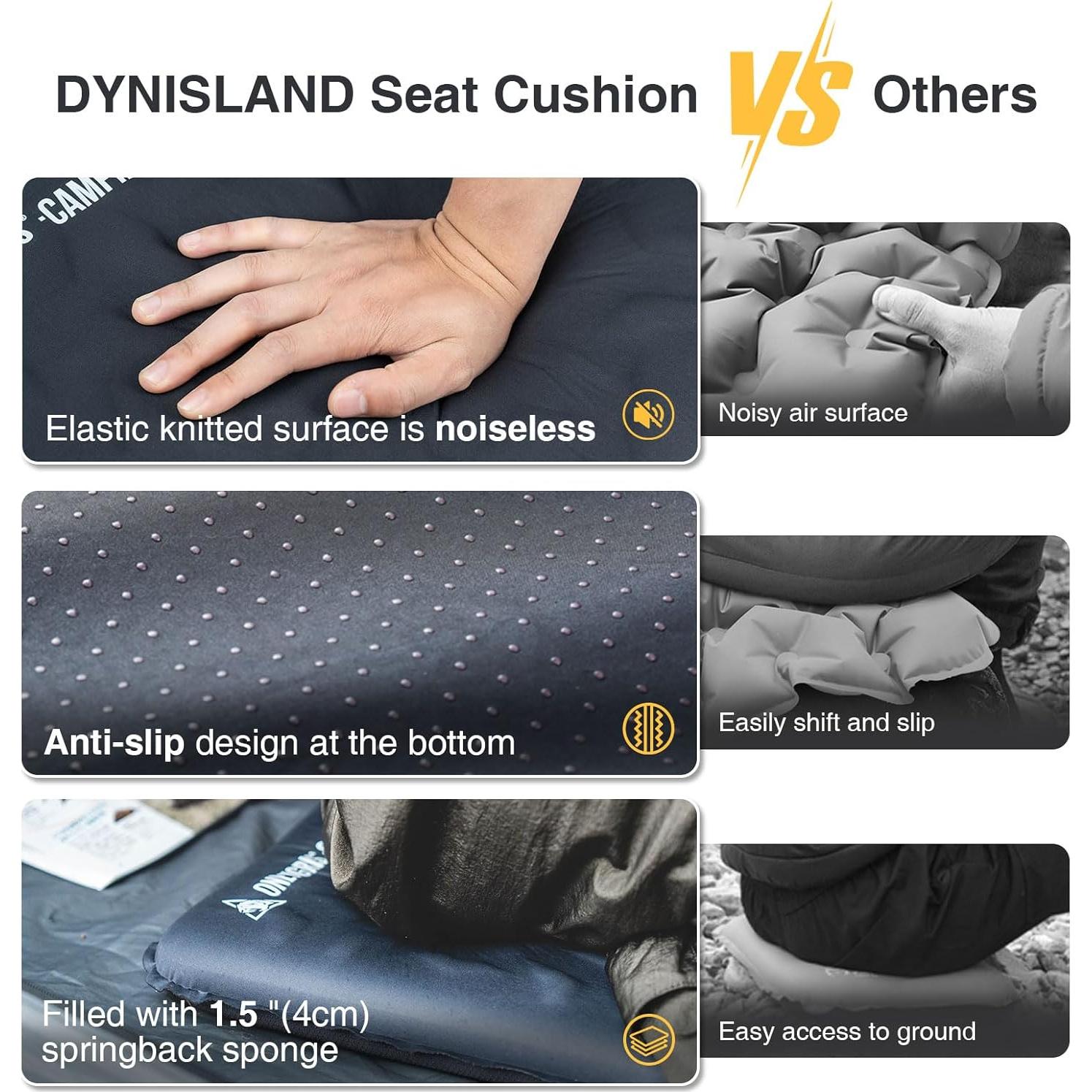 Cojín Inflable OneTigris CE-CQZD01 Negro para Camping y Viajes