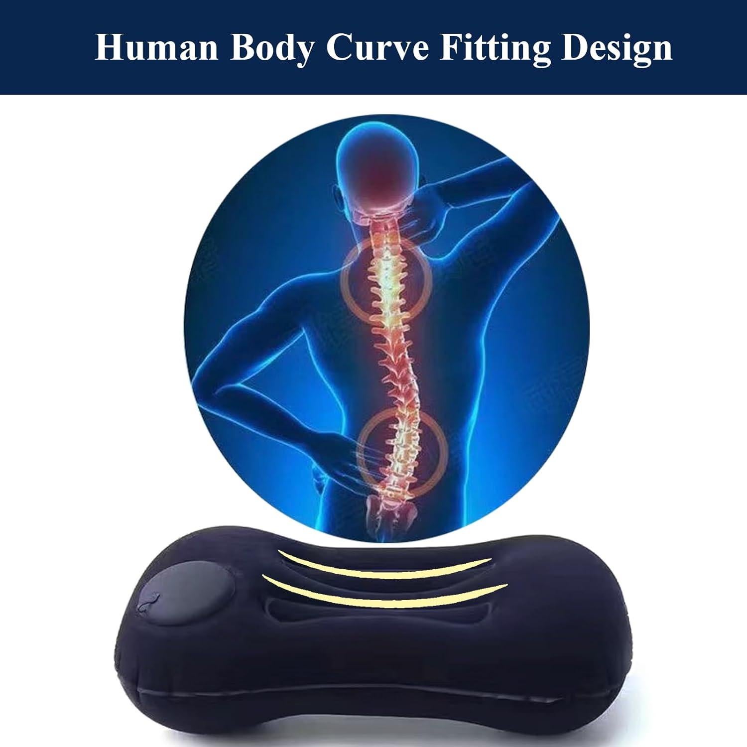 Almohada de Viaje Inflable CHIVOLONA Azul Oscuro 43x28 cm