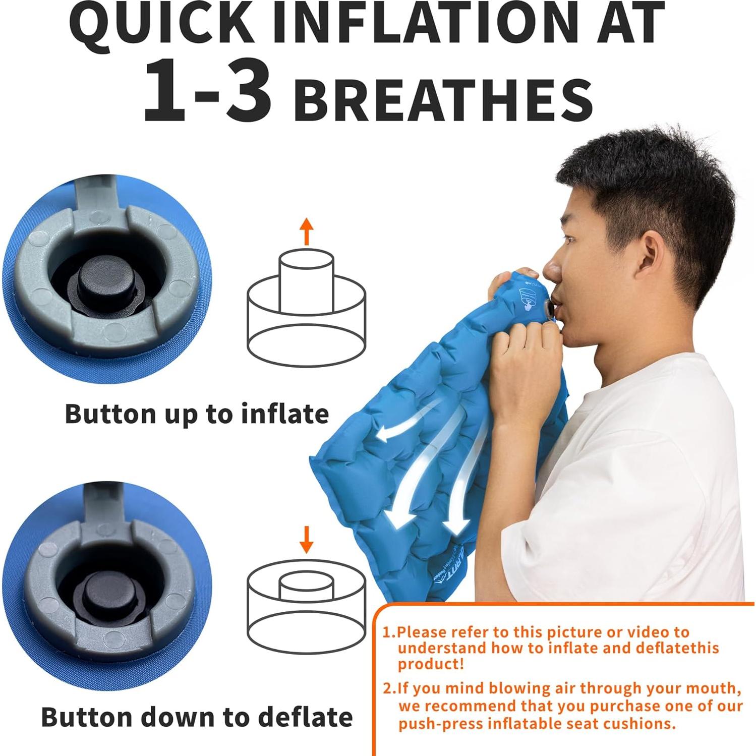 Cojín de Aire Inflable Eulant 42x33cm - Ligero y Portátil