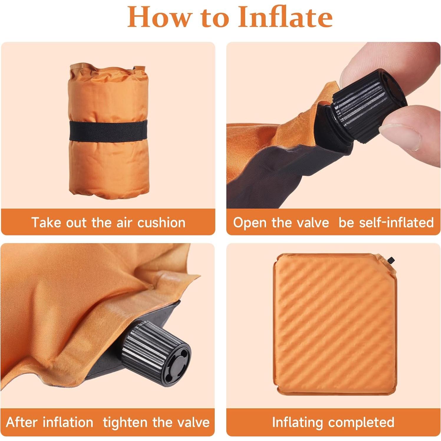 Cojín Inflable UYRR SC1 Naranja 44.5x39.9cm para Exterior