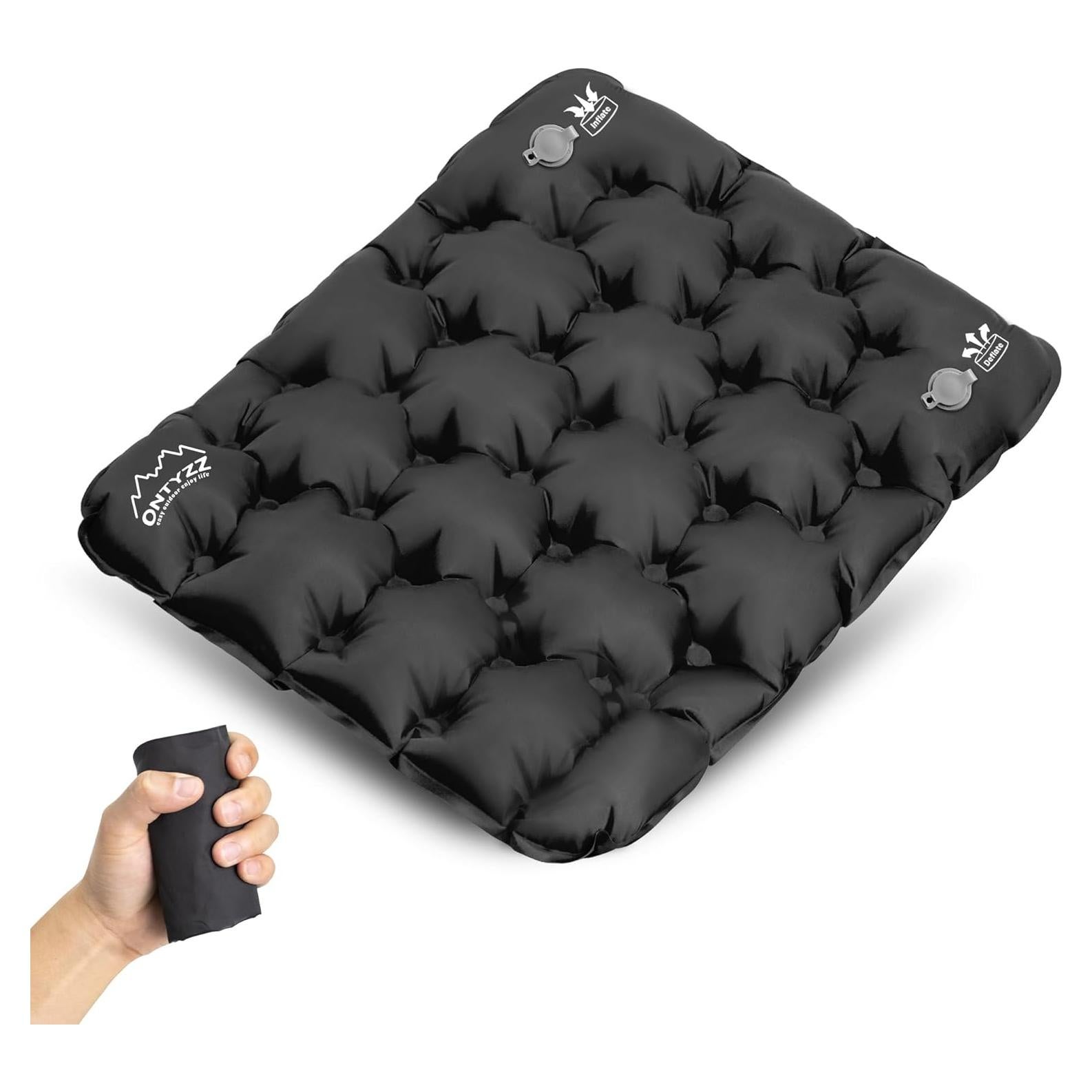 Cojín Inflable ONTYZZ Negro para Asiento de Estadio 42x33 cm