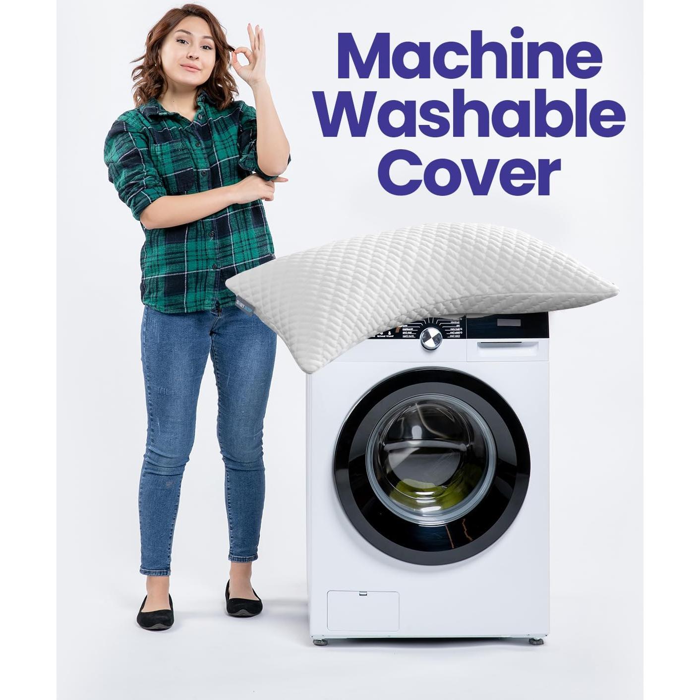 Sidney Sleep Mini Travel Size Neck Pillow - Knee, Back Lumbar and Support - Small Curved Pillow - Adjustable Fill - Washable Case - Drawstring Backpack Included - 14 x 19 Inches (Mini - Blue)