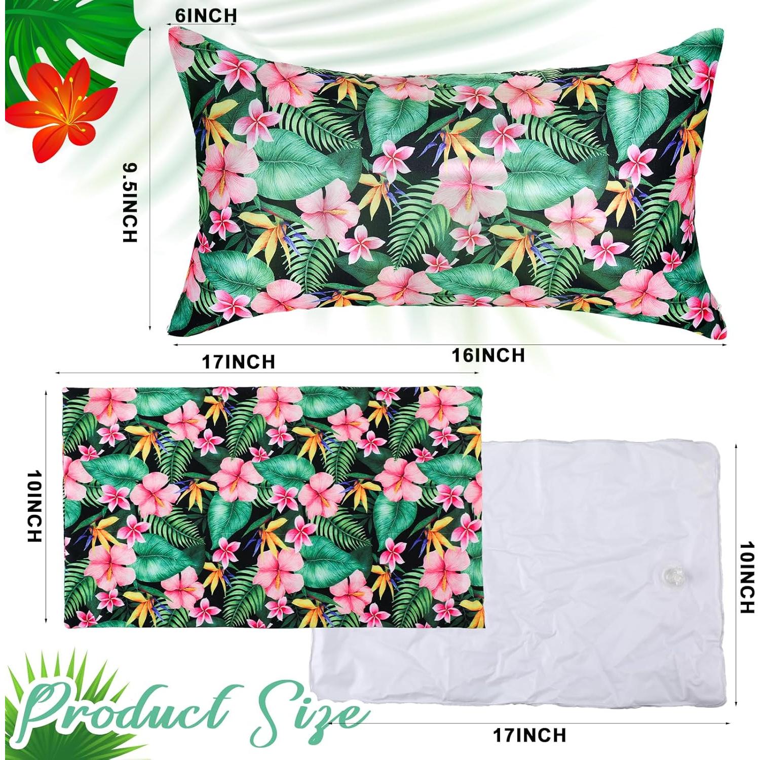 4 Almohadas Inflables de Playa Hollowfly con Fundas Tropicales
