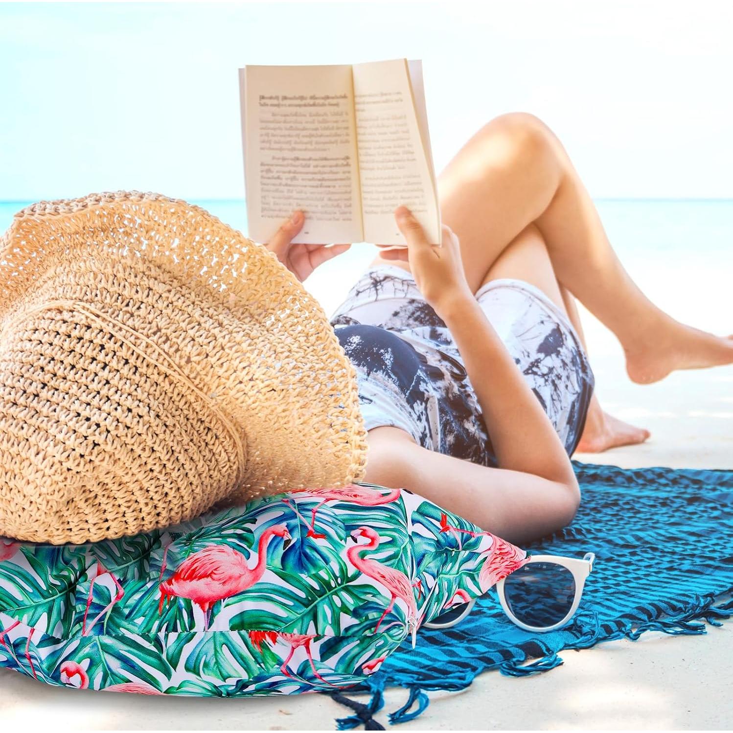 4 Almohadas Inflables de Playa Hollowfly con Fundas Tropicales