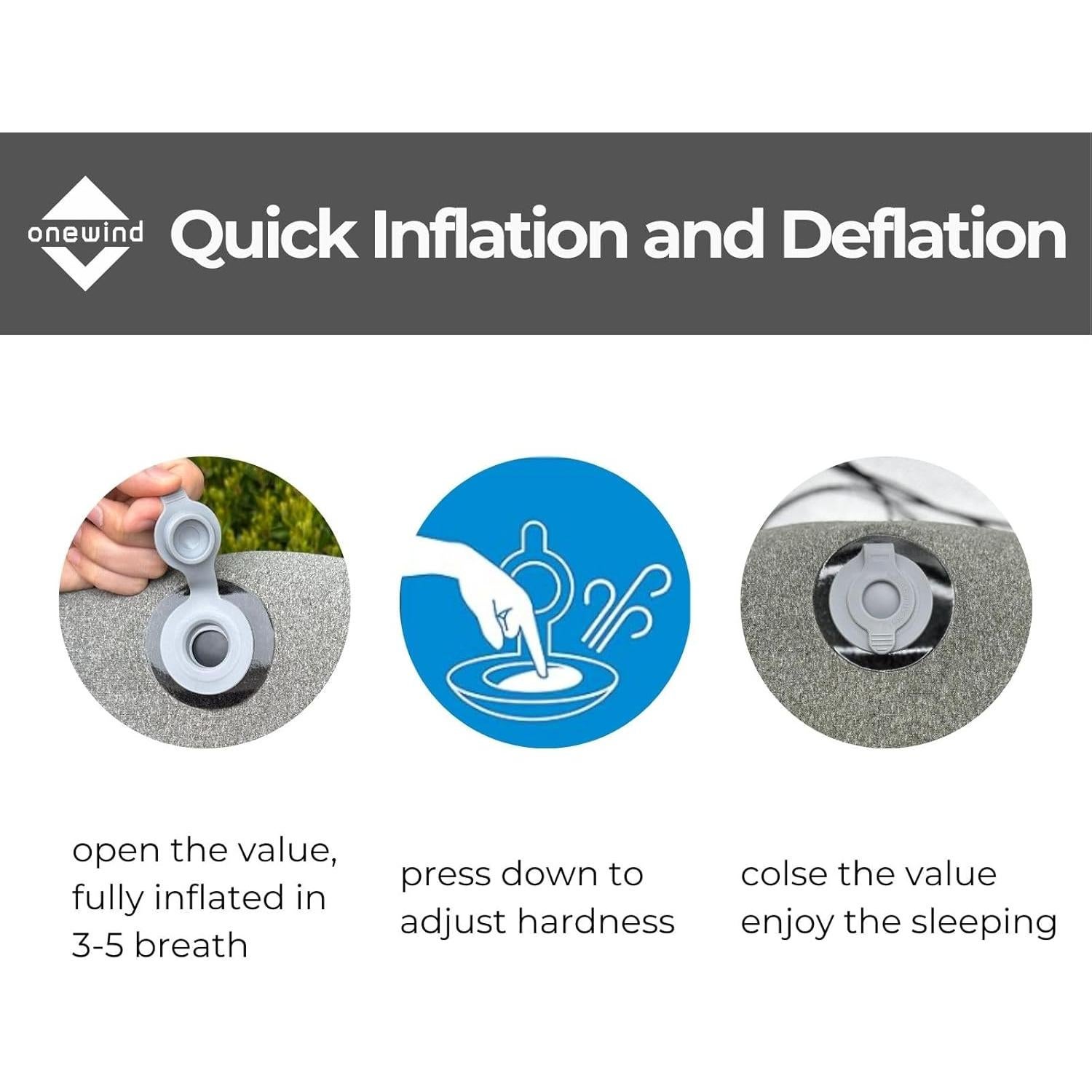 Almohada de Camping Inflable Onewind Pillow01 Ergonomica 34x22cm