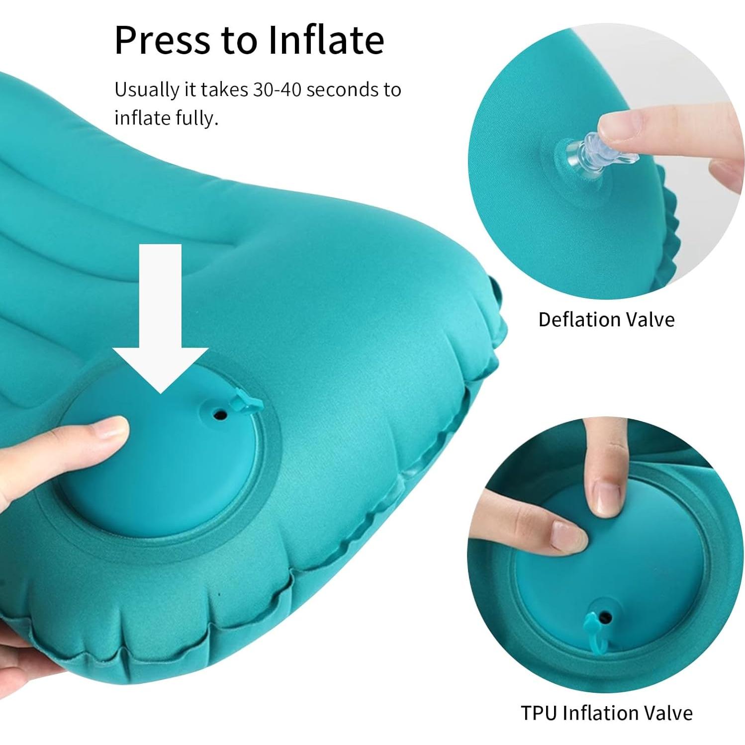 Almohada Inflable de Viaje PUFFIN TRIP Azul Oscuro 43x28cm