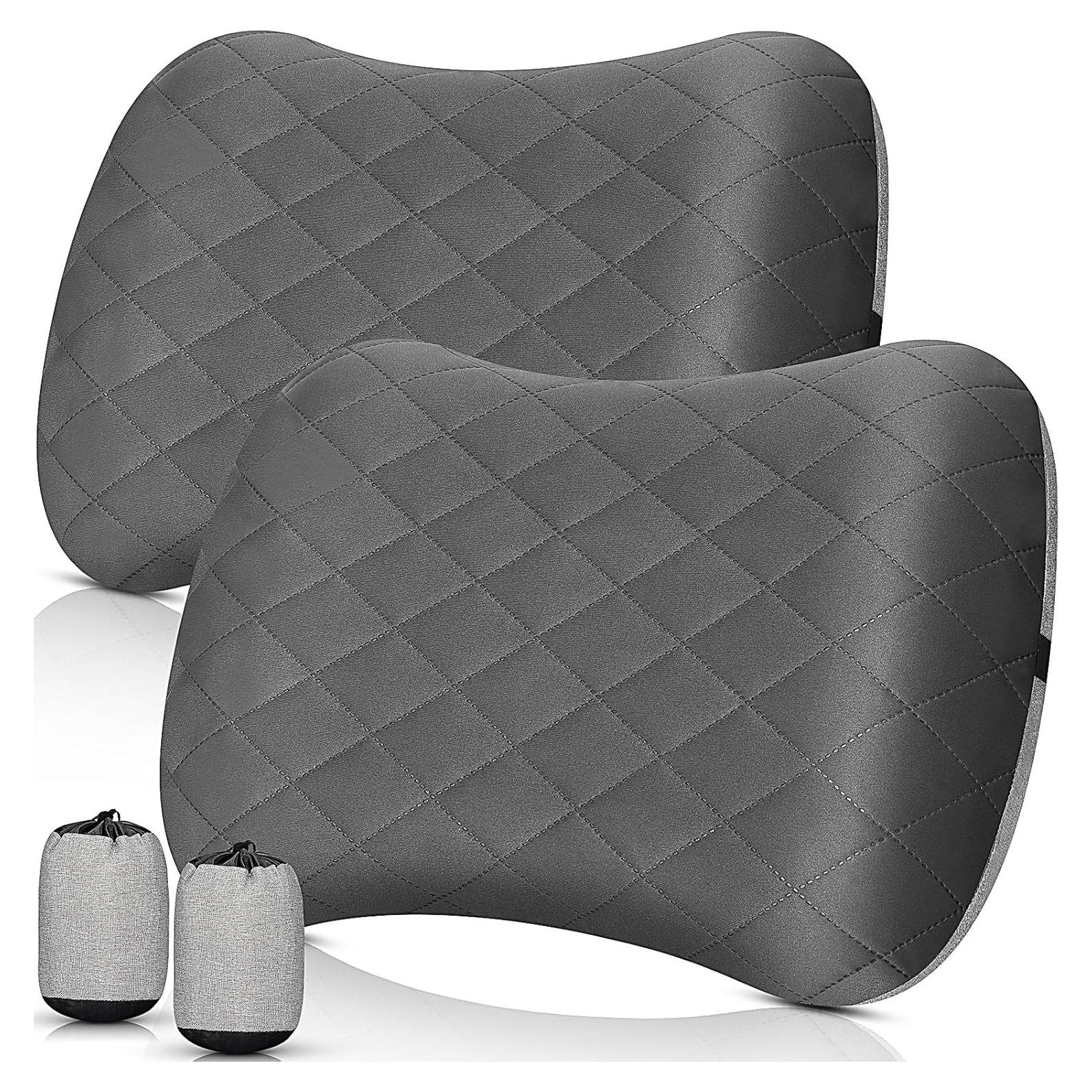 2 Almohadas Inflables de Viaje Threehoney con Funda Desmontable