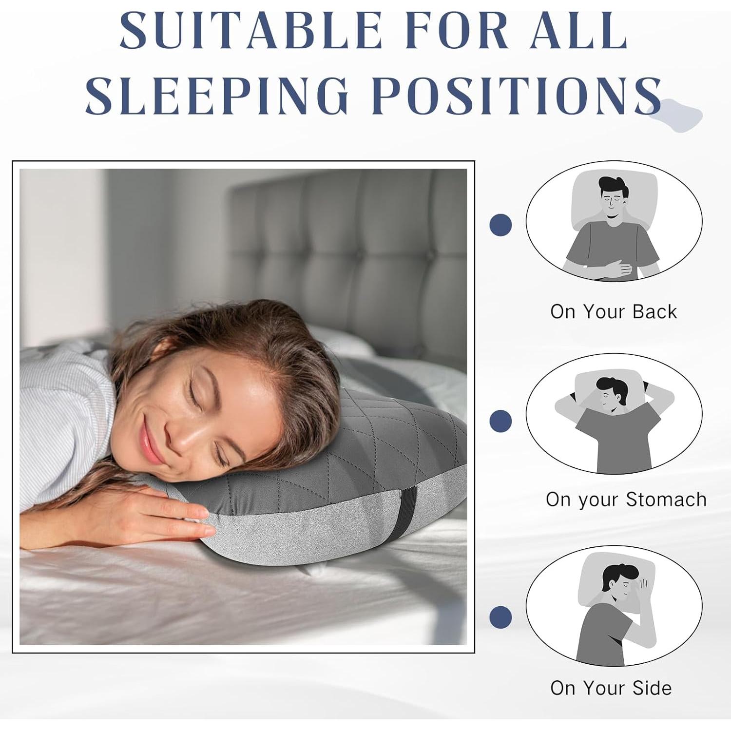 2 Almohadas Inflables de Viaje Threehoney con Funda Desmontable