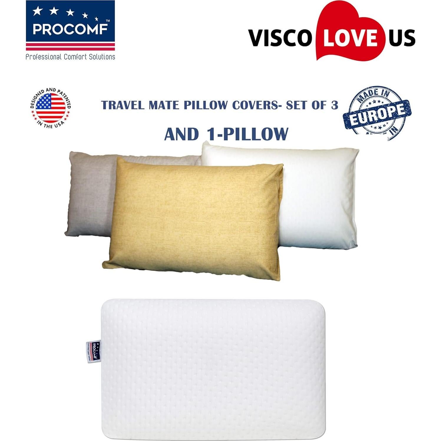 Almohada de Viaje Ergonómica VISCO LOVE Espuma de Memoria