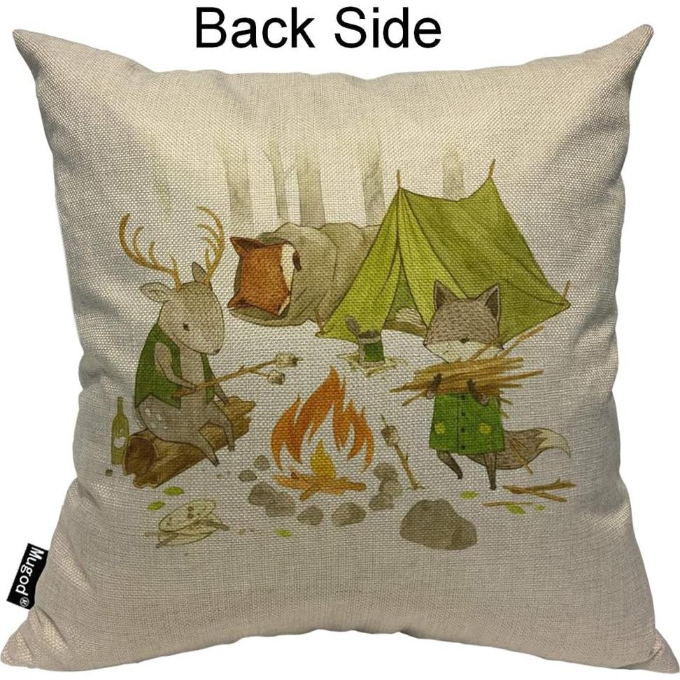 Funda de Cojín Cuadrada Mugod 45x45 cm Animales Camping