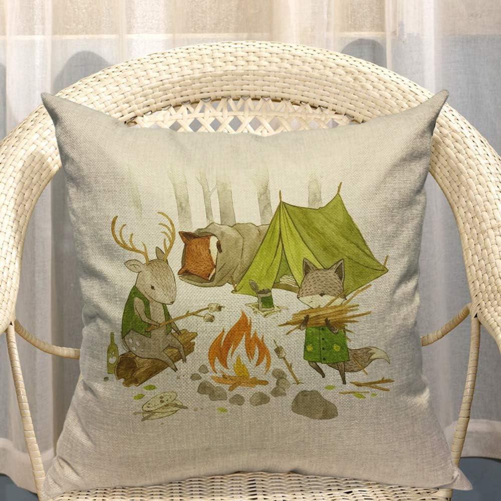 Funda de Cojín Cuadrada Mugod 45x45 cm Animales Camping