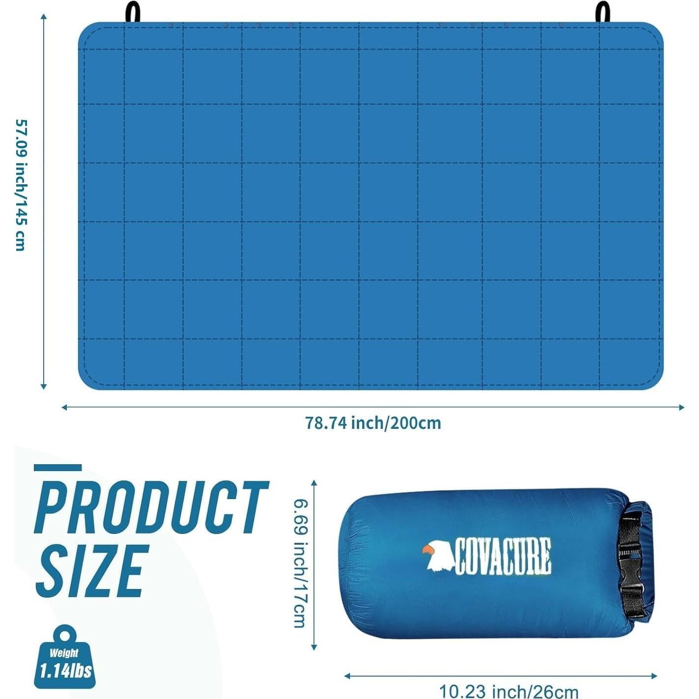 Manta de Camping COVACURE DG-002 200x145 cm Ligera y Compacta
