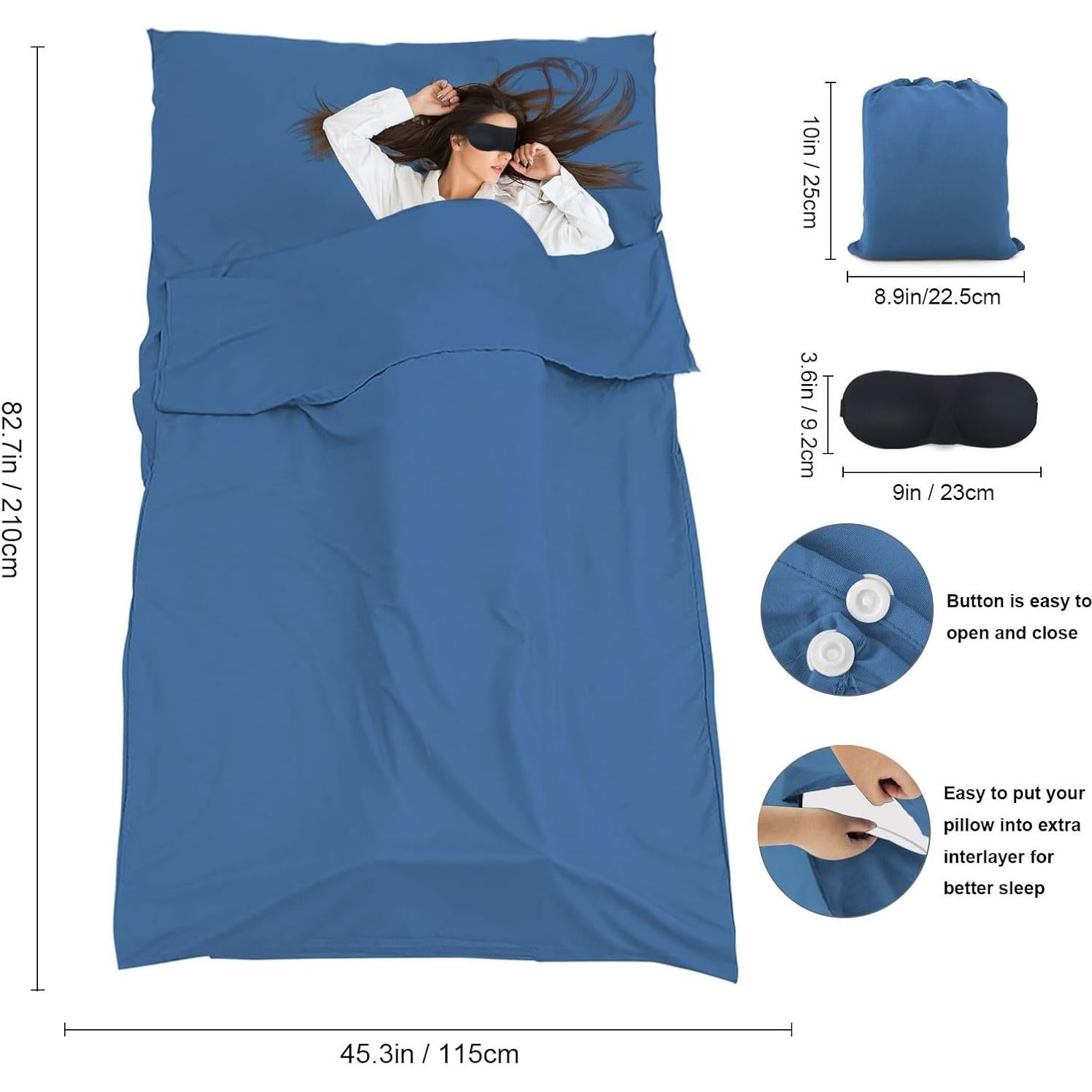 Forro de Saco de Dormir BREENHILL Azul Individual 115x210cm