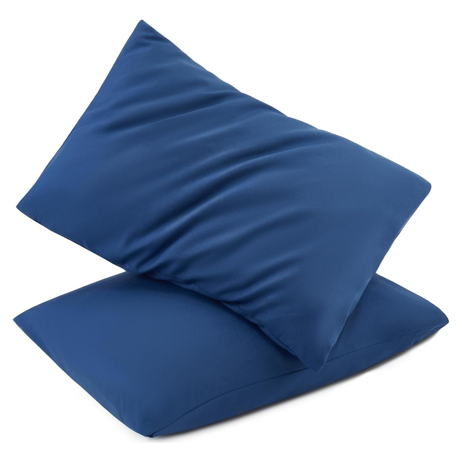 Funda de Almohada TILLYOU para Niños 33x46 cm Paquete de 2 Azul Marino