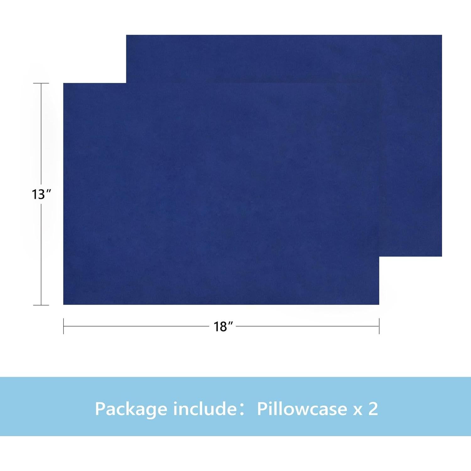 Funda de Almohada TILLYOU para Niños 33x46 cm Paquete de 2 Azul Marino