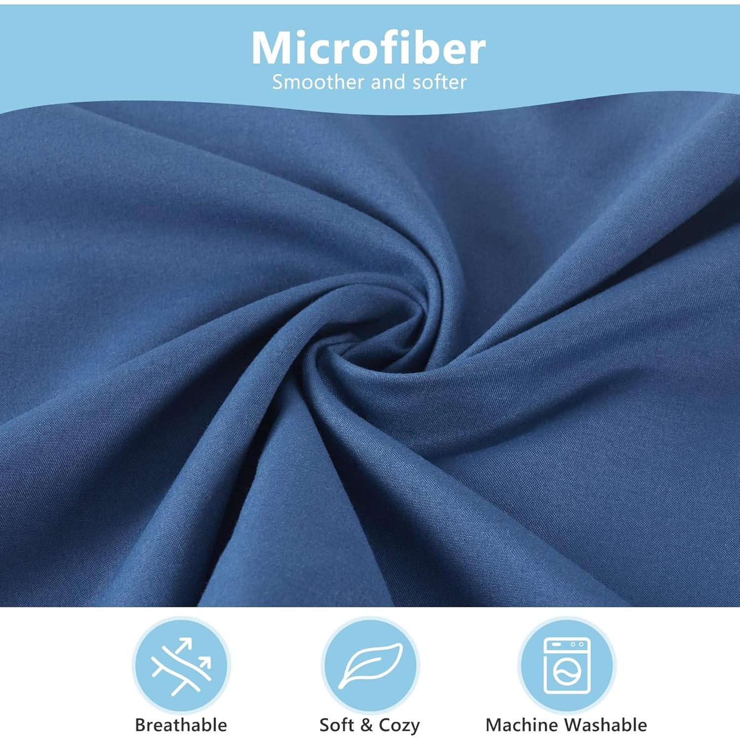 Funda de Almohada TILLYOU para Niños 33x46 cm Paquete de 2 Azul Marino