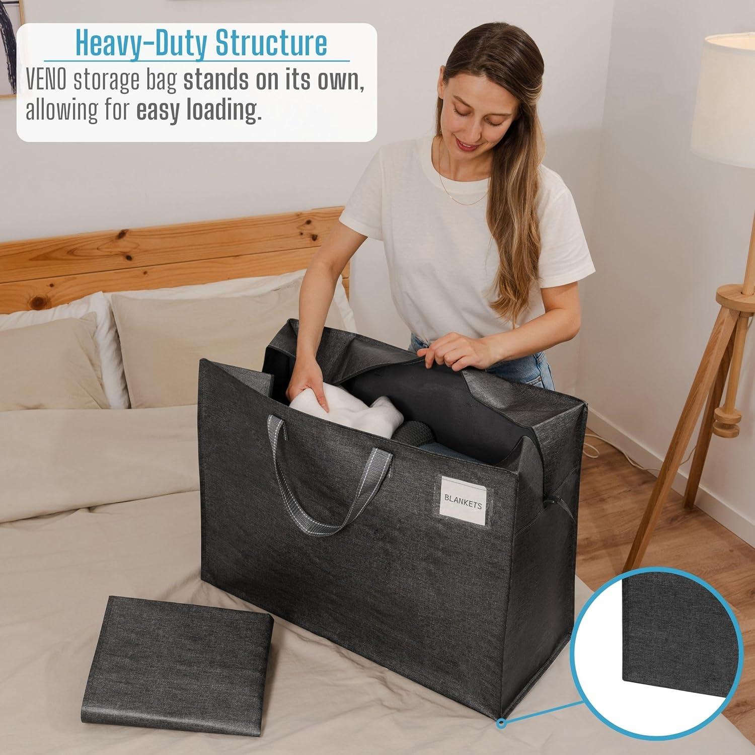 VENO 4 Bolsas de Almacenamiento Alta Resistencia 102.2L Gris