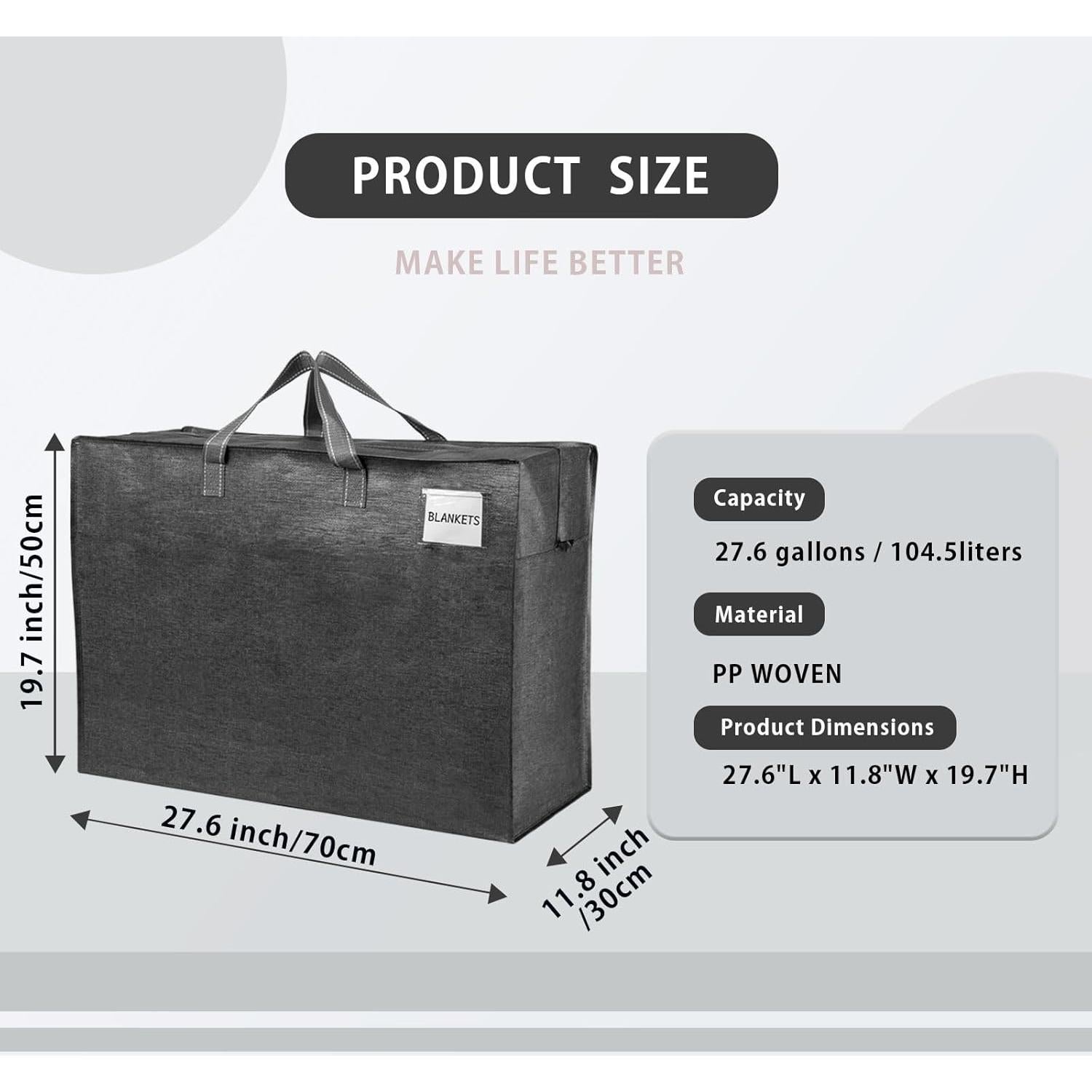 VENO 4 Bolsas de Almacenamiento Alta Resistencia 102.2L Gris