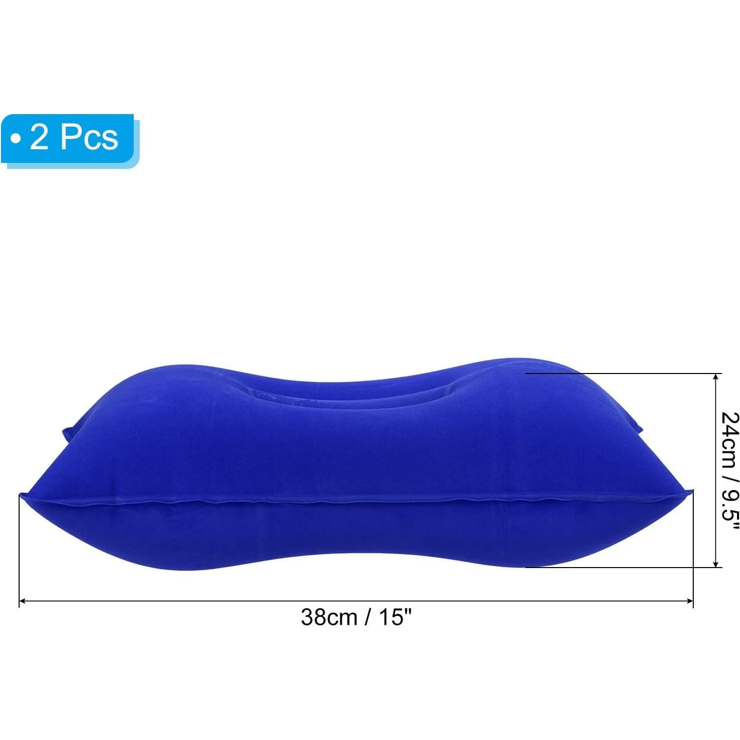 Almohada Inflable PATIKIL 2 Unidades Camping 38x24cm Azul