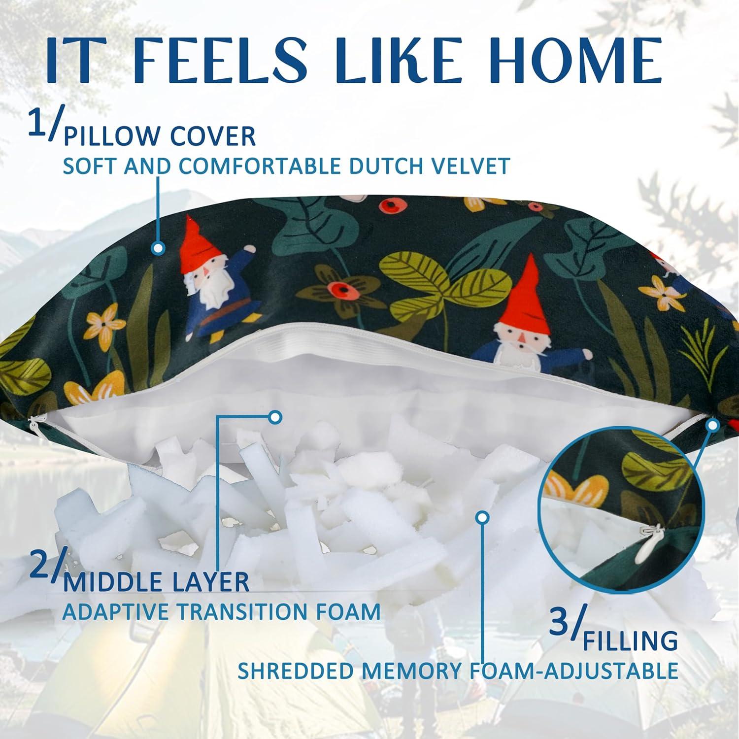 Almohada de Camping Xmzsdz Espuma Viscoelástica 35x45cm