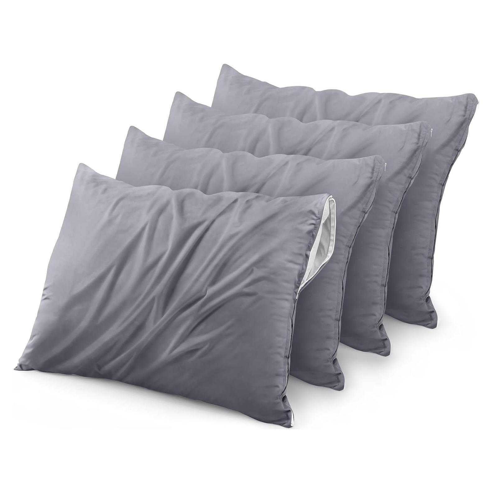 Juego de 4 Protectores de Almohada Utopia Bedding Queen Gris