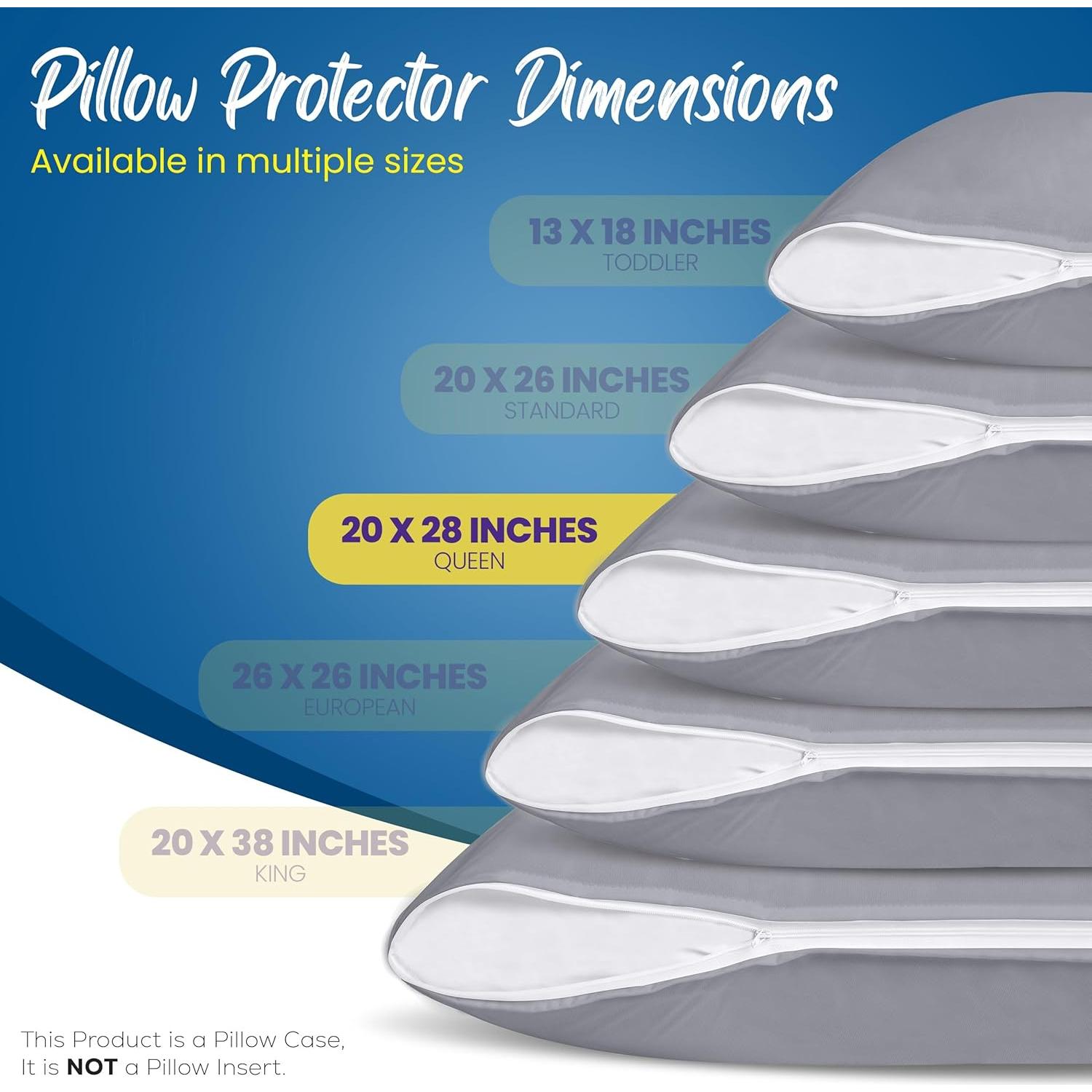 Juego de 4 Protectores de Almohada Utopia Bedding Queen Gris