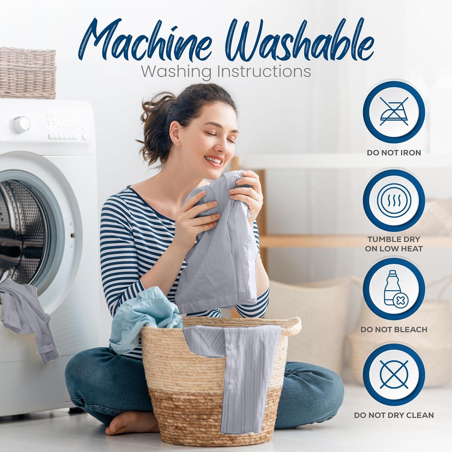 Juego de 4 Protectores de Almohada Utopia Bedding Queen Gris