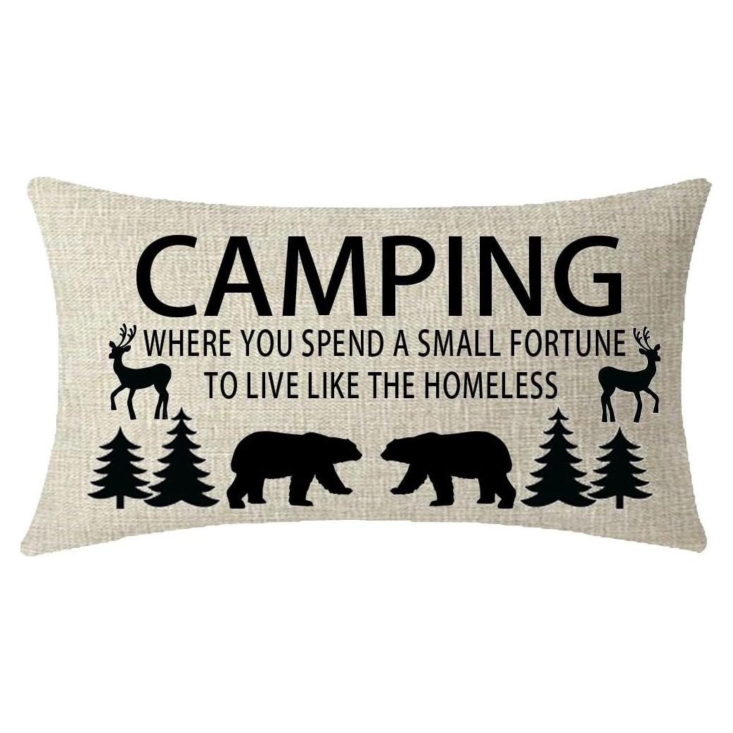 Funda de Almohada Decorativa ITFRO Algodón Lino 30x50cm Beige