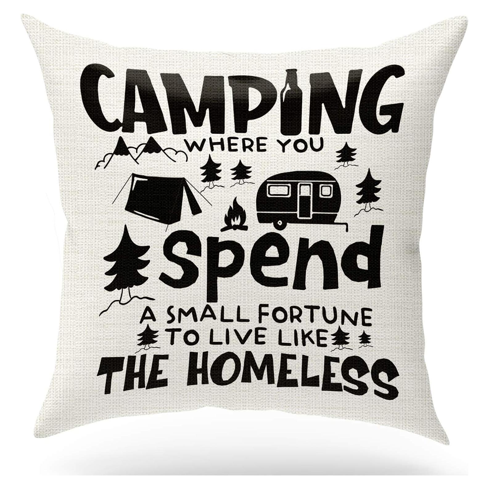 Funda de Cojín KongMoTree 45x45 cm Franela Camping Decorativa