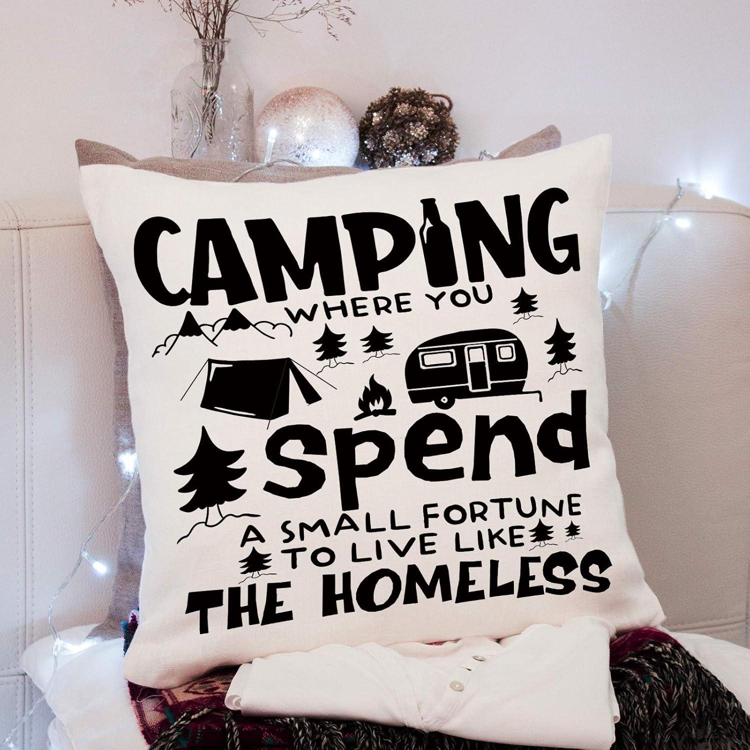 Funda de Cojín KongMoTree 45x45 cm Franela Camping Decorativa
