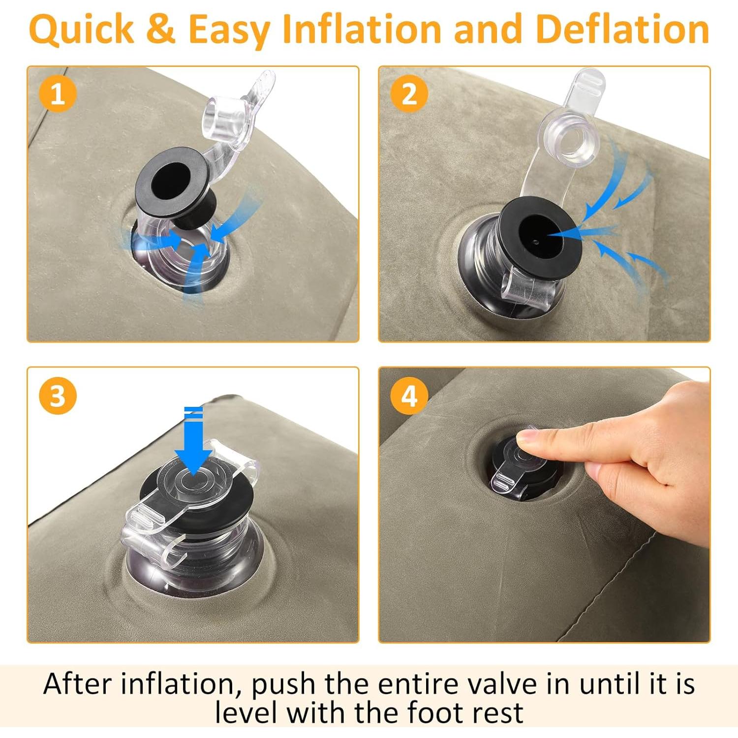 Cojín Inflable Reposapiés Eooqi Ajustable Gris 1 PCS