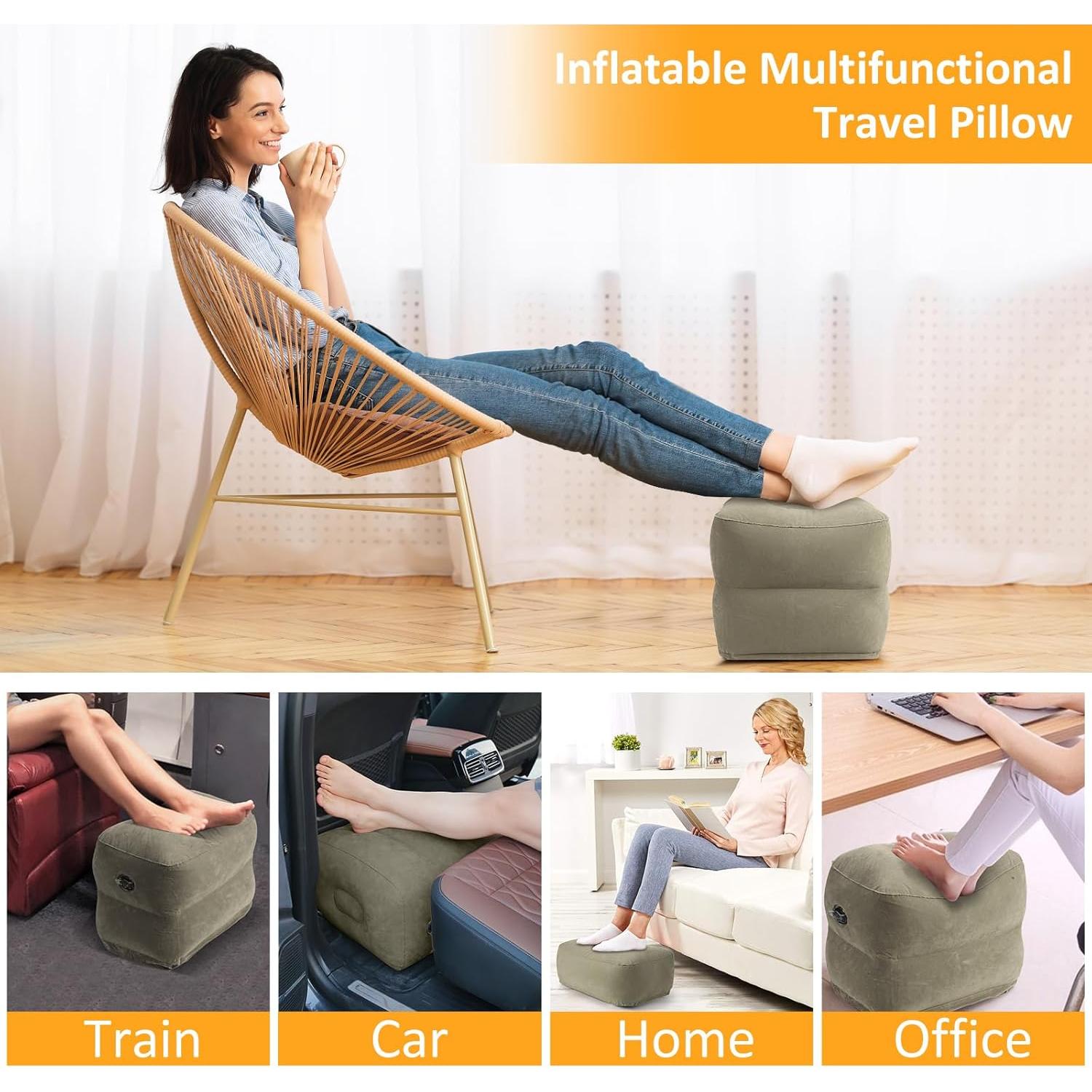 Cojín Inflable Reposapiés Eooqi Ajustable Gris 1 PCS