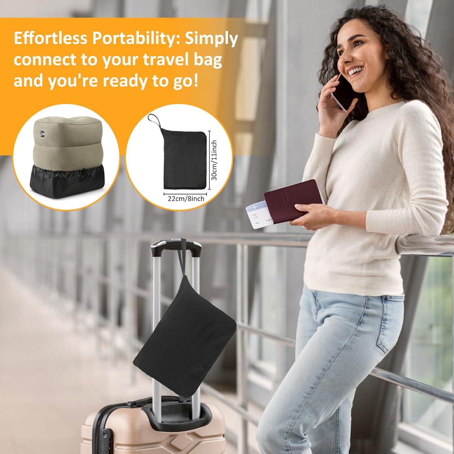 Cojín Inflable Reposapiés Eooqi Ajustable Gris 1 PCS