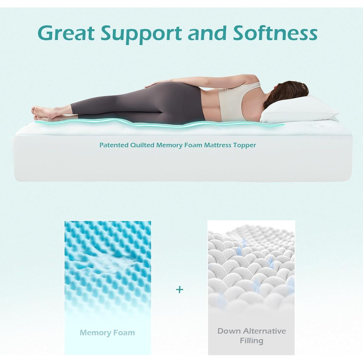 Colchón Topper Hansleep Cama Corta Reina Espuma de Memoria 152x190 cm