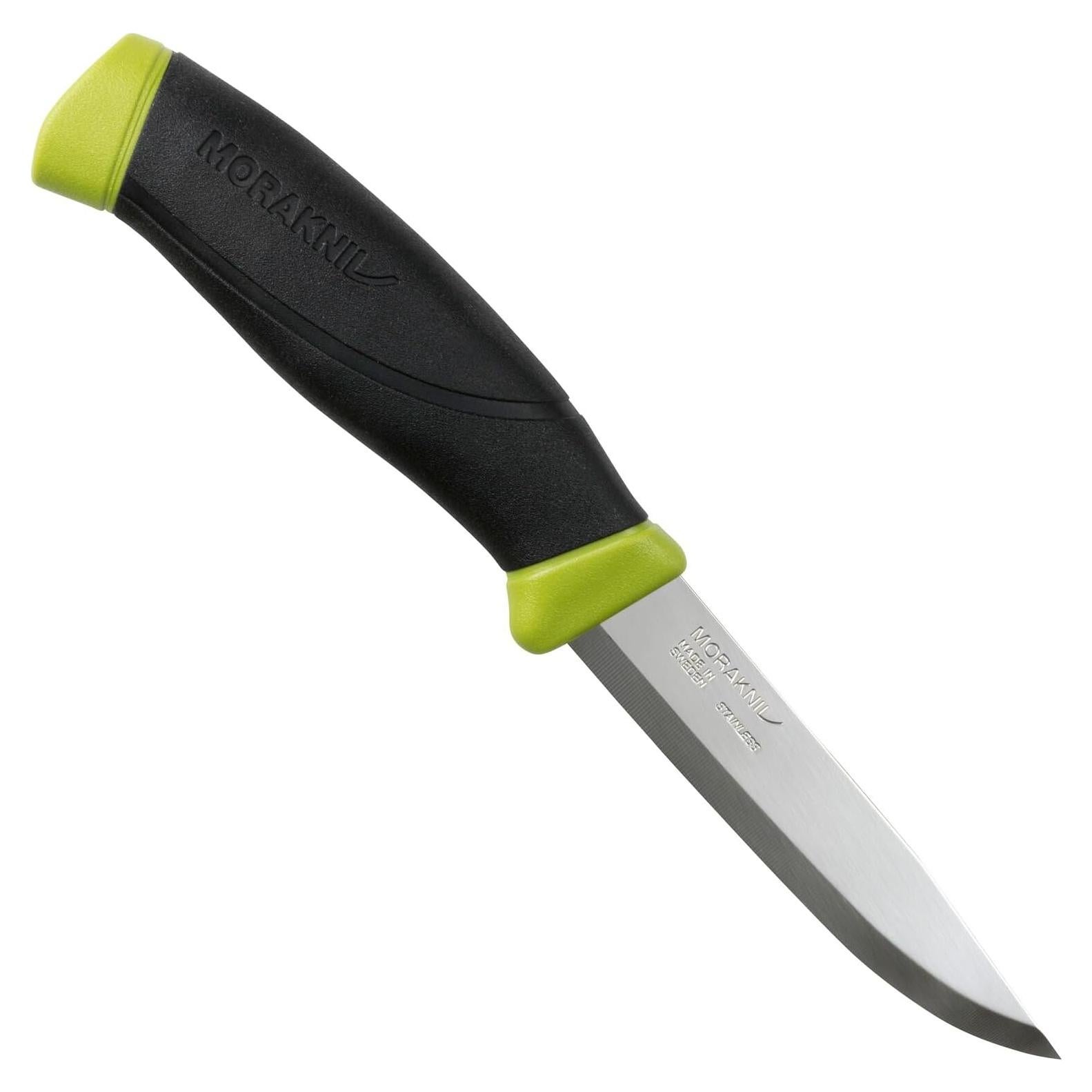 Companion (S) Stainless Steel Fixed-Blade Knife With Sheath, Olive Green, 4.1 Inch