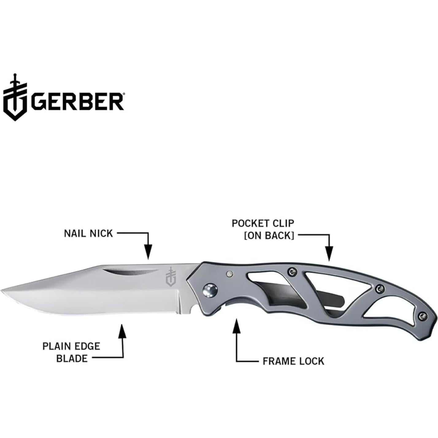 Cuchillo de bolsillo Gerber Paraframe Mini 5.58 cm EDC acero inoxidable