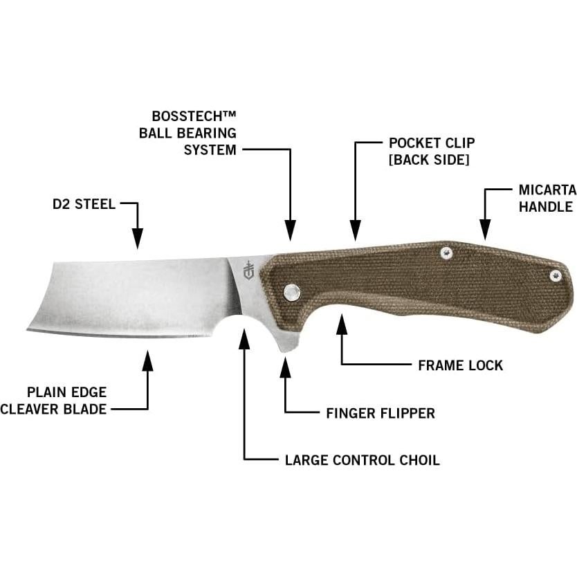 Cuchillo Plegable Gerber Gear Asada 8.13 cm Oliva EDC