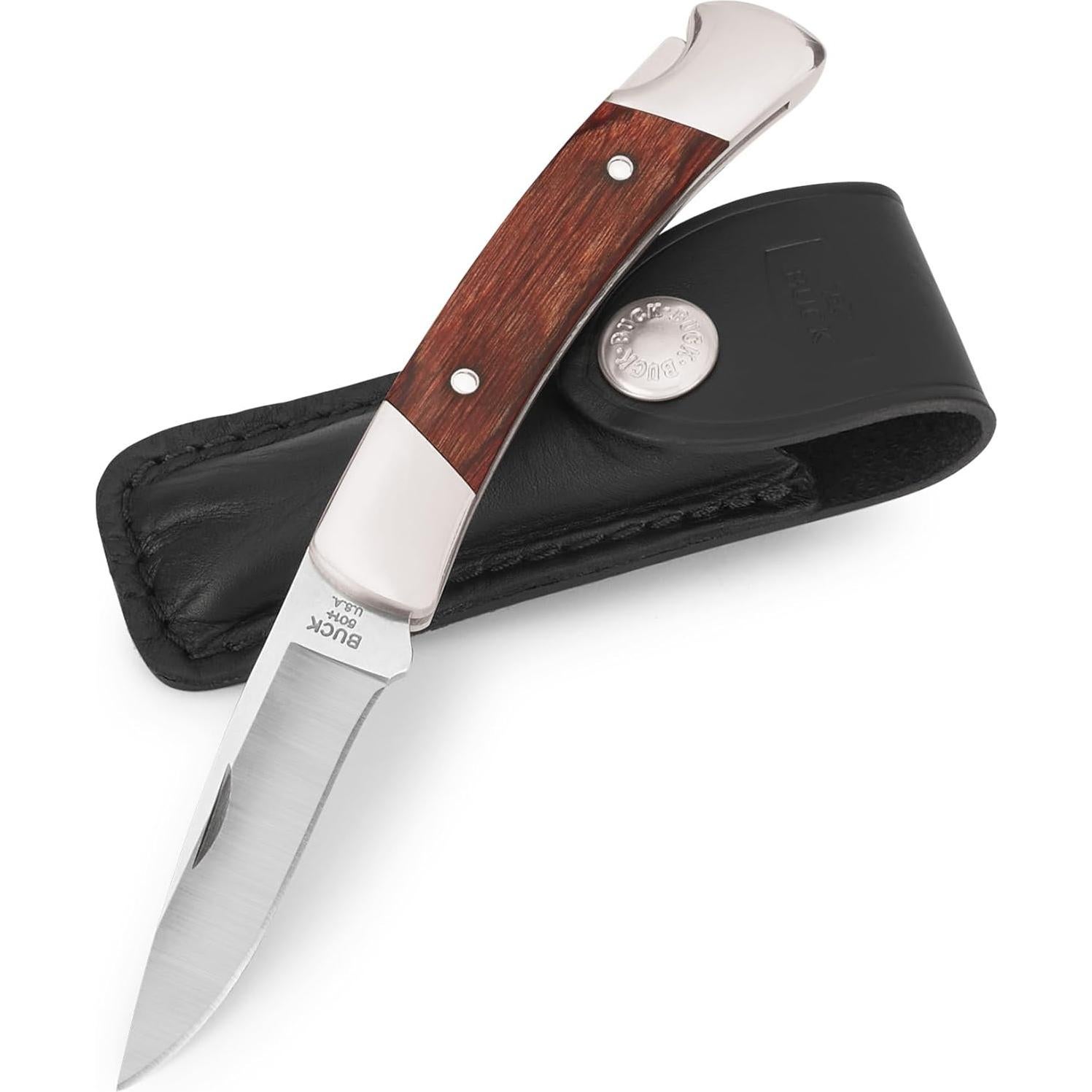 Cuchillo Plegable Buck Knives 501 Squire con Funda de Cuero