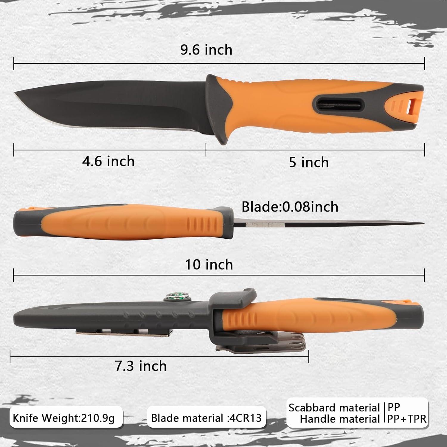 Cuchillo de Caza Fijo CHI SHANG con Funda y Accesorios
